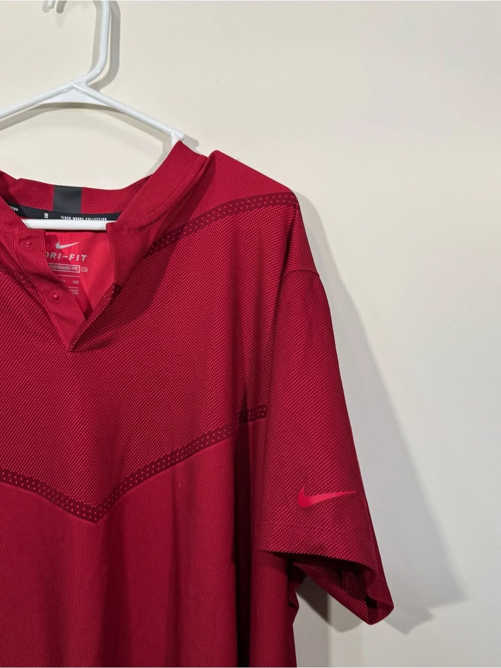 Nike Dri-Fit Red Athletic Short Sleeve Golf Polo Shirt